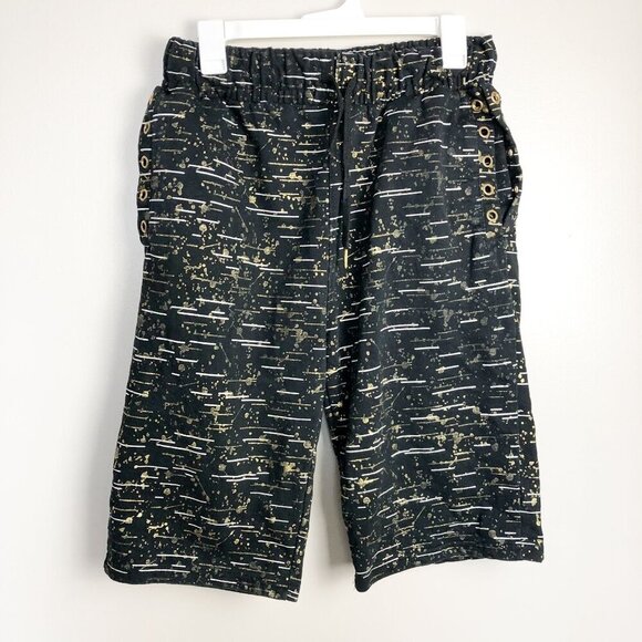Legendary Status Metallic Paint Splatter Athletic Shorts Black Gold Medium Mens - Picture 1 of 7